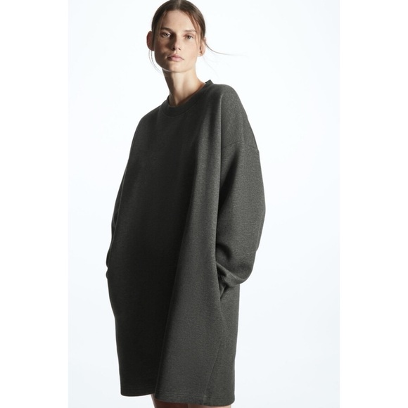COS Oversized Sweatshirt Dress Gray - Picture 1 of 11
